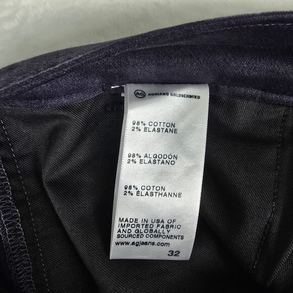 AG Adriano Goldschmied Men's Velvet Cord Pants 32x31 Navy Blue Skinny Jeans - Picture 6 of 9